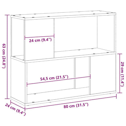 TV Cabinet Set 80 x 24 x 63 cm Black Oak Engineered Wood