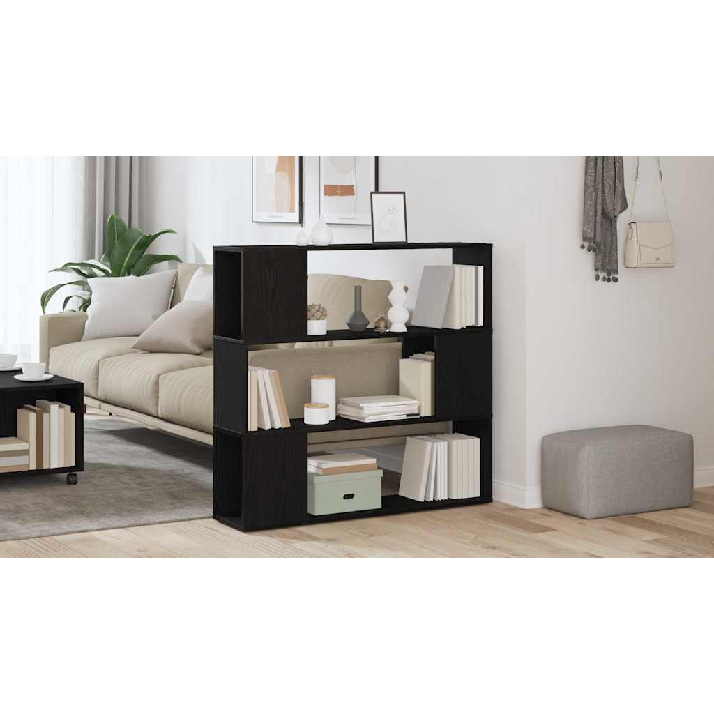 TV Cabinet Set Black Oak 100 x 24 x 94 cm Engineered Wood