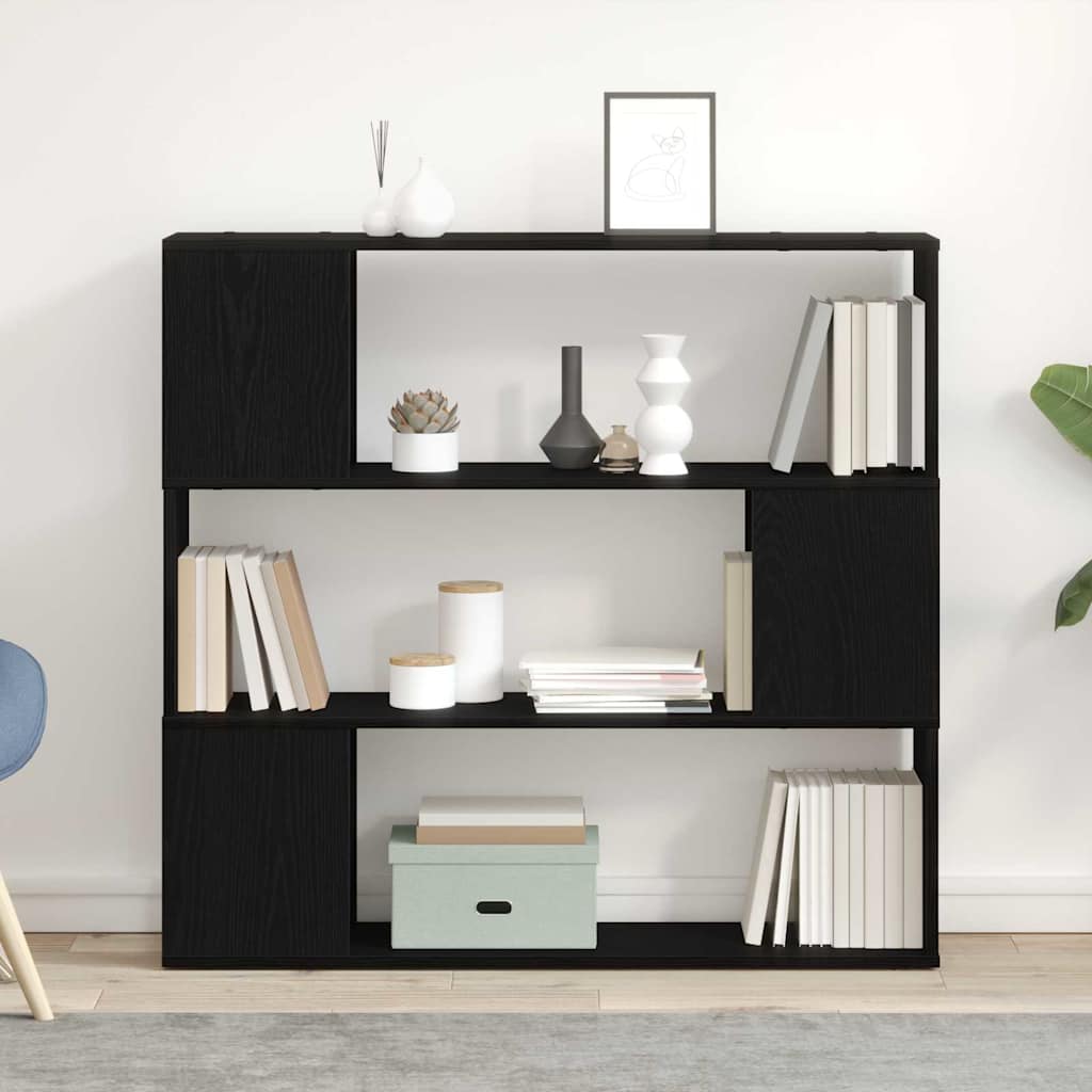 TV Cabinet Set 100 x 24 x 94 cm Black Oak Engineered Wood