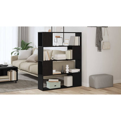 TV Cabinet Set Black Oak 100 x 24 x 124.5 cm Engineered Wood