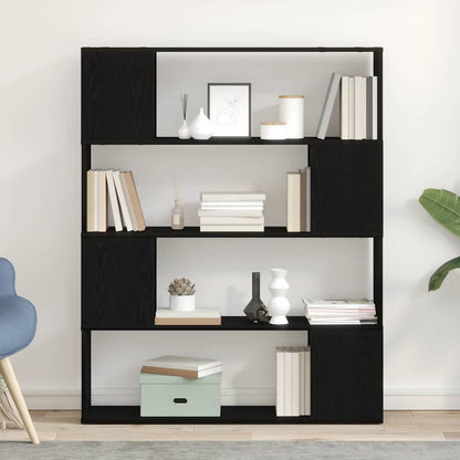 TV Cabinet Set 100 x 24 x 124.5 cm Black Oak Engineered Wood