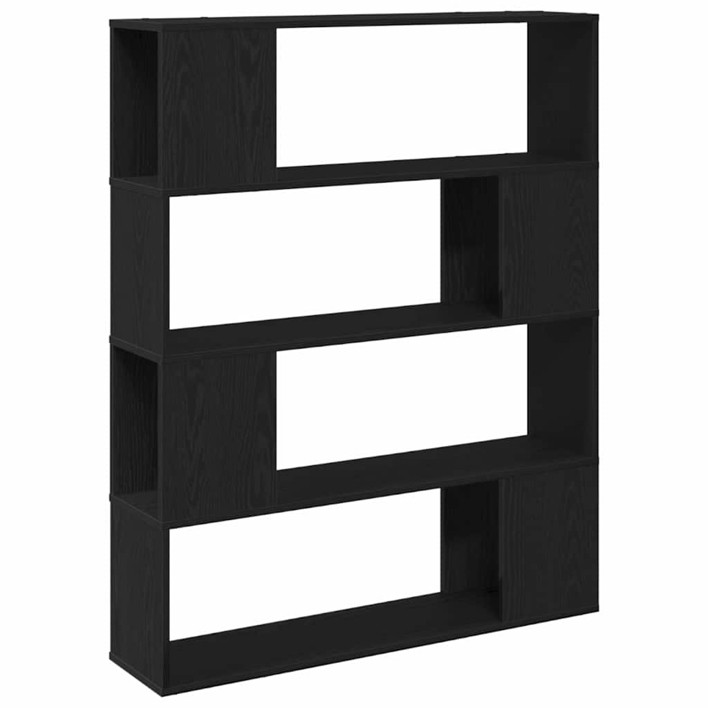 TV Cabinet Set Black Oak 100 x 24 x 124.5 cm Engineered Wood