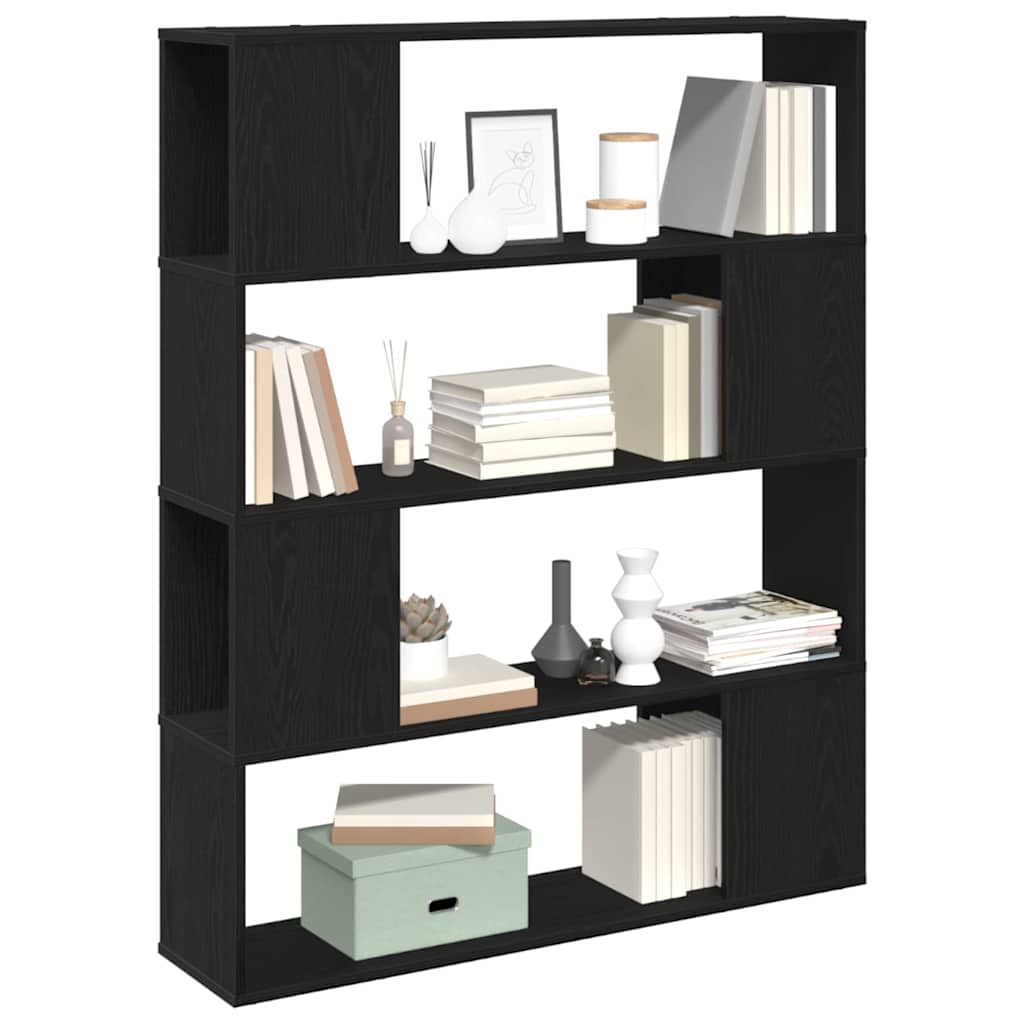 TV Cabinet Set Black Oak 100 x 24 x 124.5 cm Engineered Wood