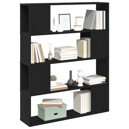TV Cabinet Set 100 x 24 x 124.5 cm Black Oak Engineered Wood