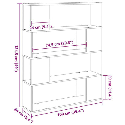 TV Cabinet Set 100 x 24 x 124.5 cm Black Oak Engineered Wood