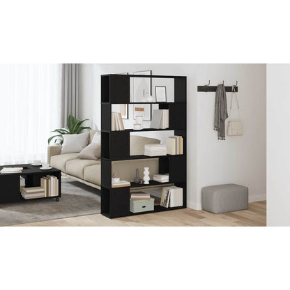 TV Cabinet Set Black Oak 100 x 24 x 155 cm Engineered Wood