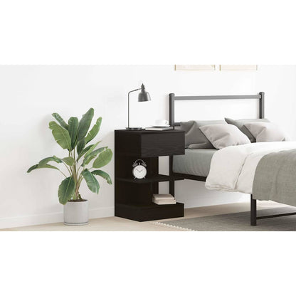 Bedside Cabinet Black Oak 40 x 35 x 65 cm Engineered Wood