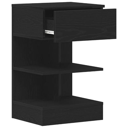Bedside Cabinet 2 pcs Black Oak 40 x 35 x 65 cm Engineered Wood