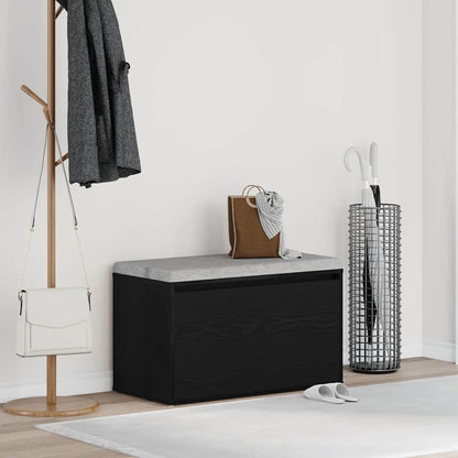 Hall Bench Black Oak 80 x 40 x 45 cm Engineered Wood