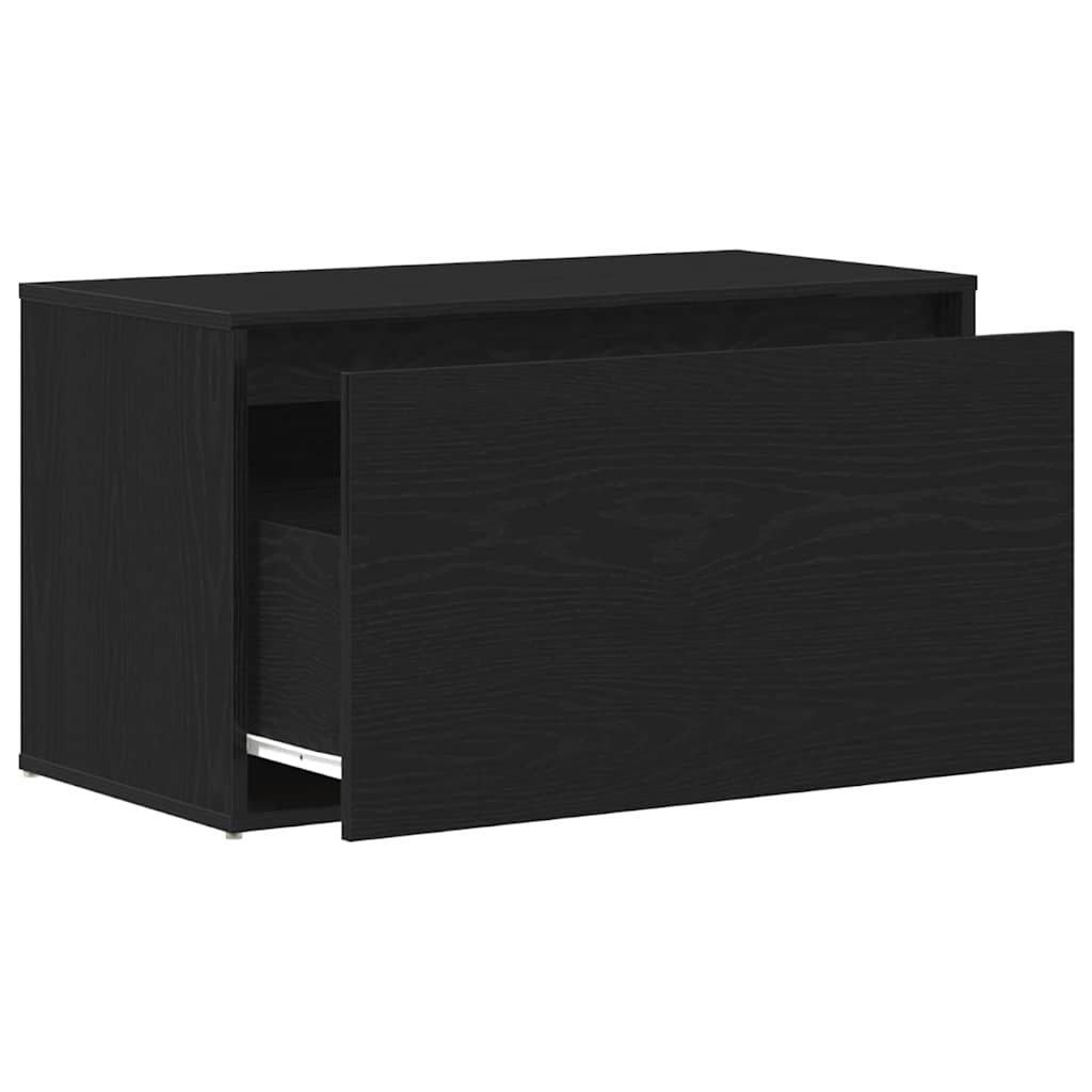 Hall Bench Black Oak 80 x 40 x 45 cm Engineered Wood