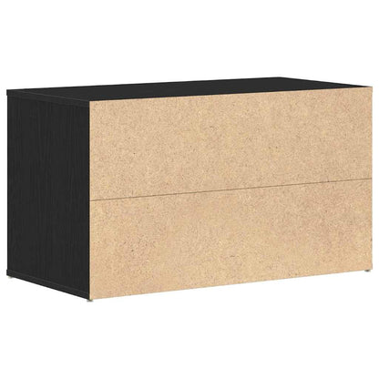 Hall Bench Black Oak 80 x 40 x 45 cm Engineered Wood