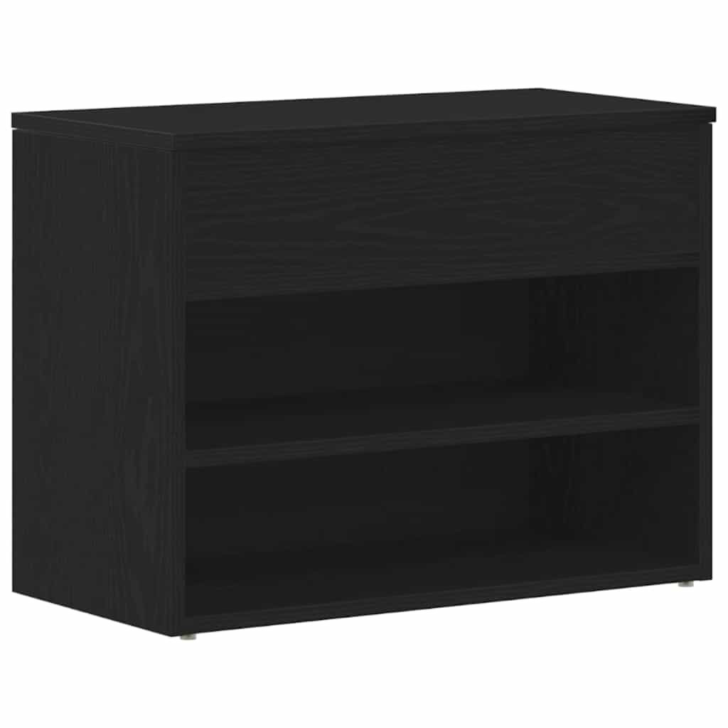 Shoe Bench 60 x 30 x 45 cm Engineered Wood Black Oak