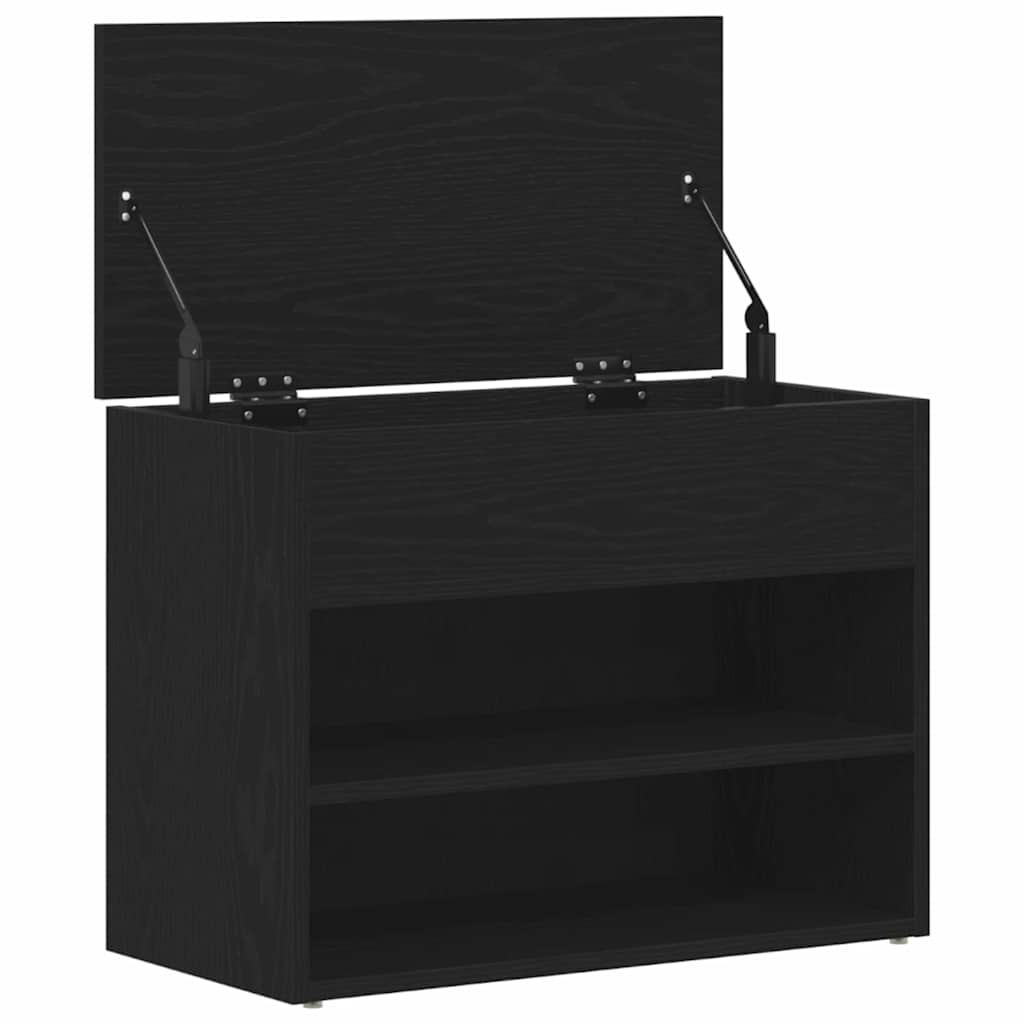 Shoe Bench 60 x 30 x 45 cm Engineered Wood Black Oak