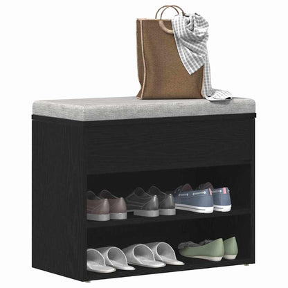 Shoe Bench 60 x 30 x 45 cm Engineered Wood Black Oak