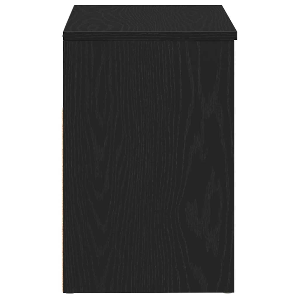 Shoe Bench 60 x 30 x 45 cm Engineered Wood Black Oak