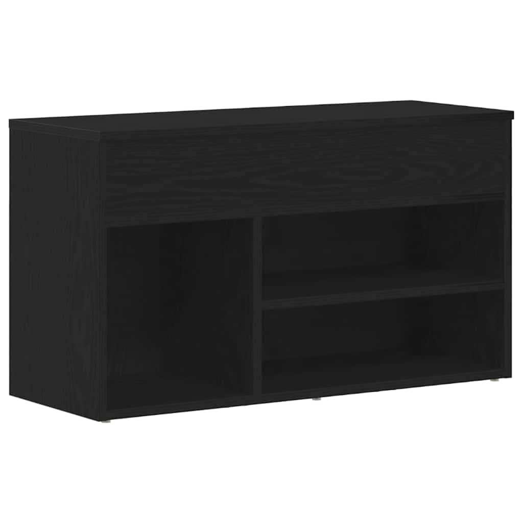 Shoe Bench with Shelf Black Oak 80 x 30 x 45 cm Engineered Wood