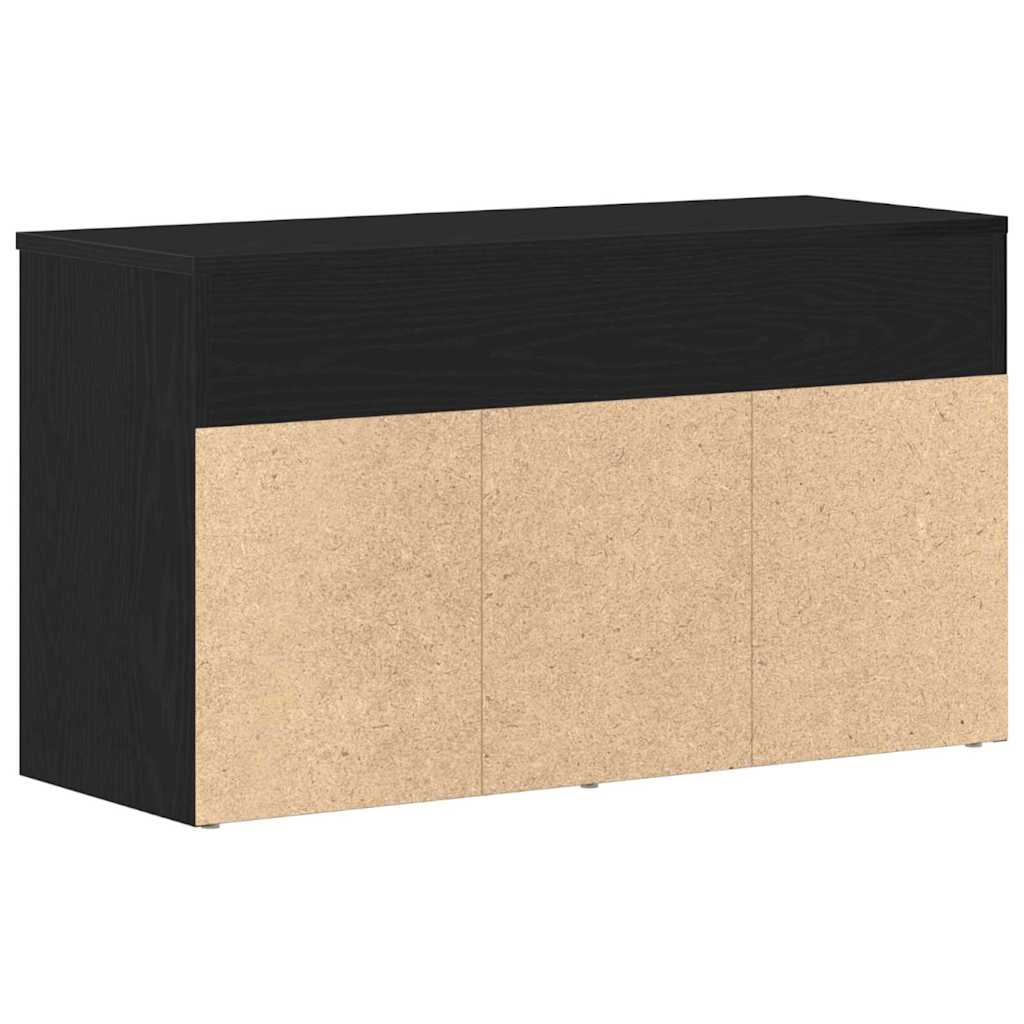 Shoe Bench with Shelf Black Oak 80 x 30 x 45 cm Engineered Wood