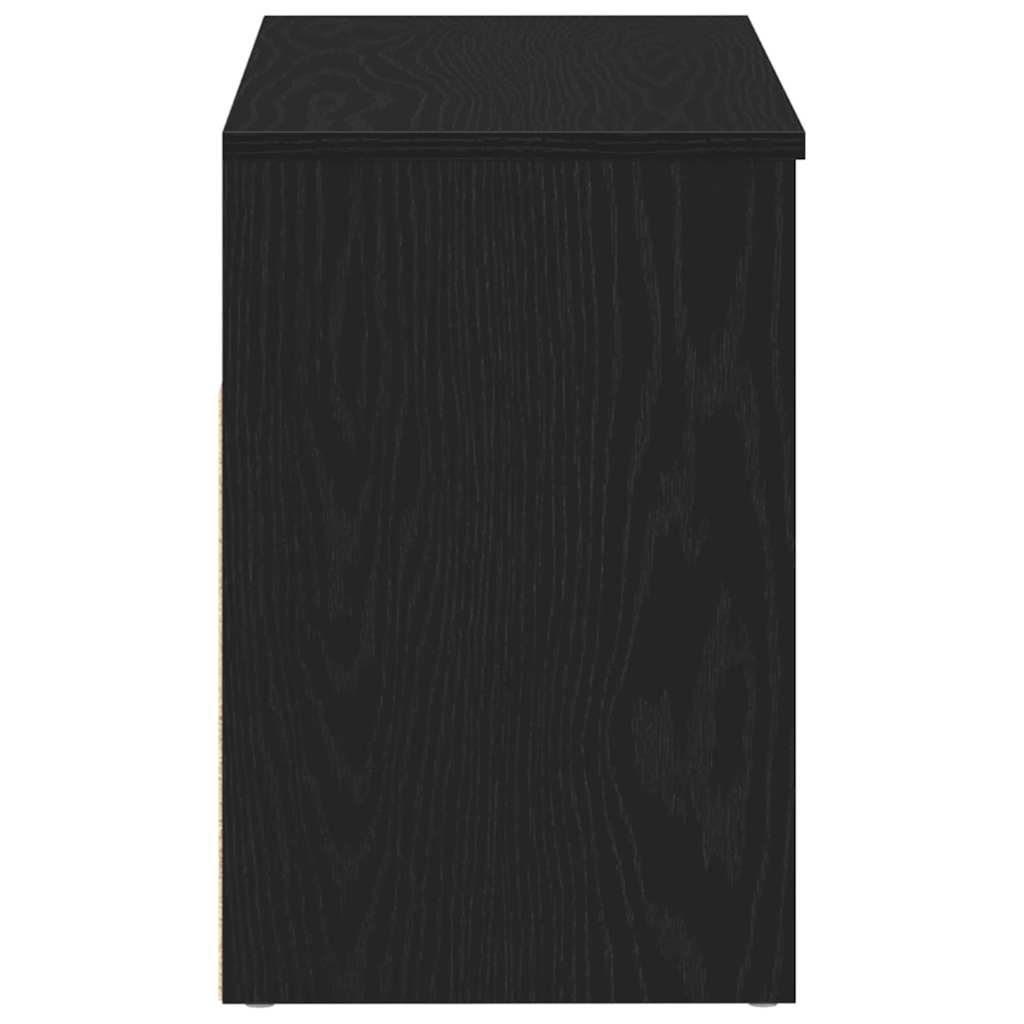 Shoe Bench with Shelf Black Oak 80 x 30 x 45 cm Engineered Wood