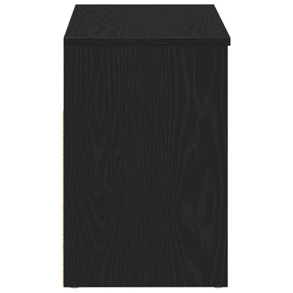 Shoe Bench with Shelf Black Oak 80 x 30 x 45 cm Engineered Wood