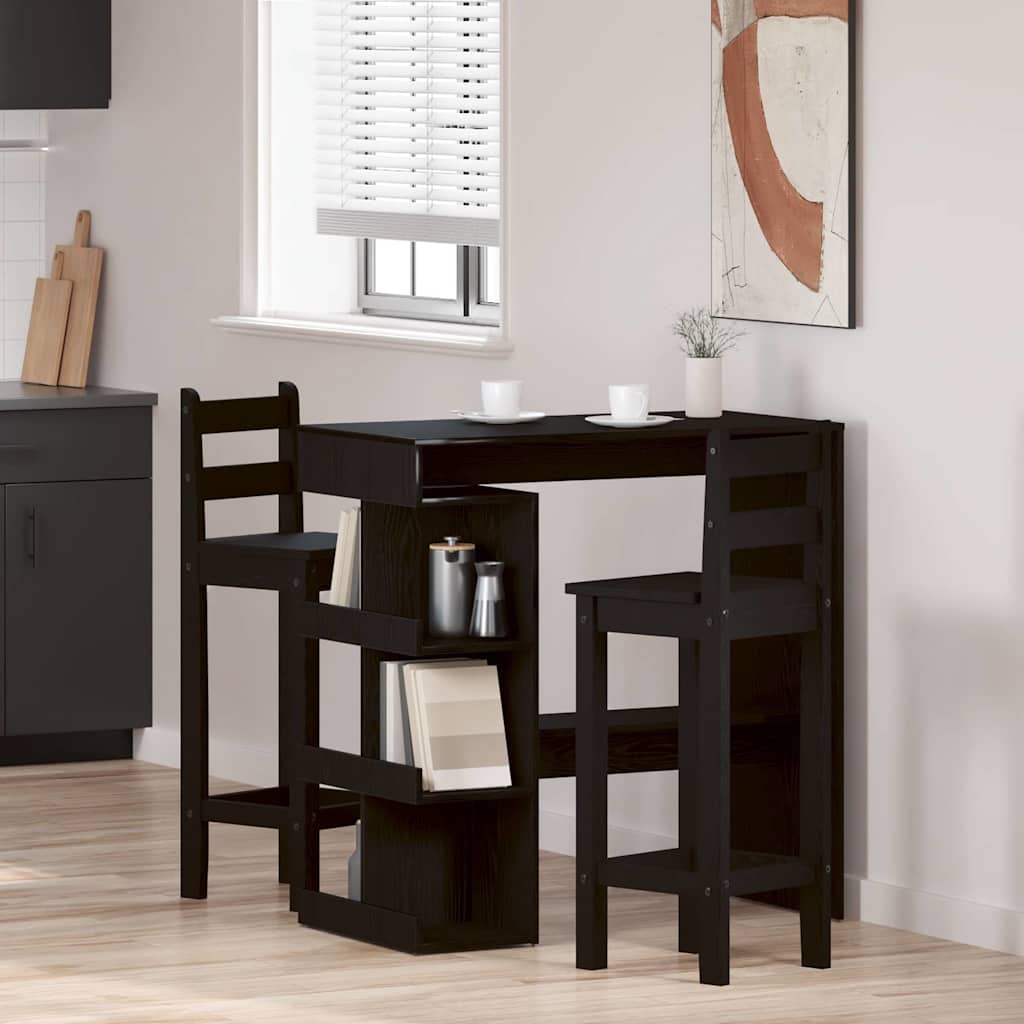 Bar Table Black Oak 100 x 48 x 101.5 cm Engineered Wood