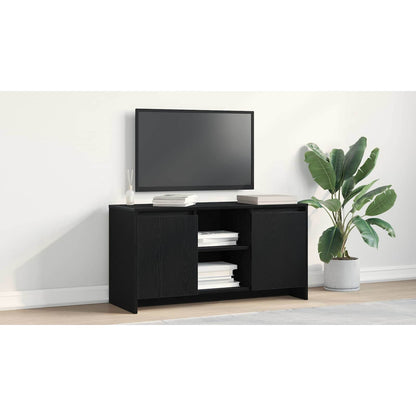 TV Cabinet Black Oak 102 x 37.5 x 52.5 cm Engineered Wood