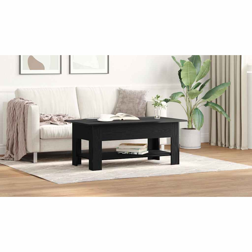 Coffee Table Black Oak 102 x 55 x 42 cm Engineered Wood