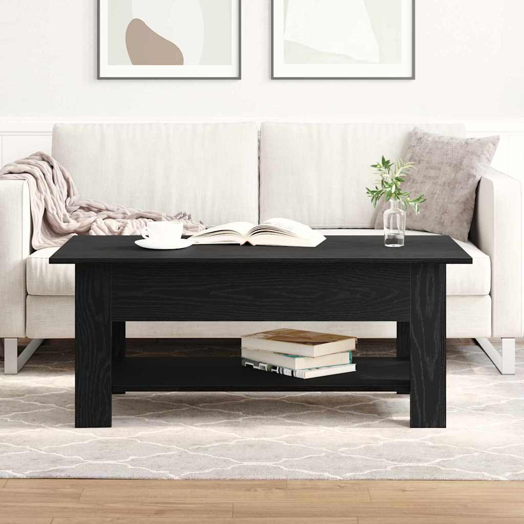 Coffee Table Black Oak 102 x 55 x 42 cm Engineered Wood