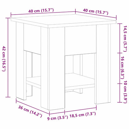 Coffee Table Black Oak 40 x 40 x 42 cm Engineered Wood