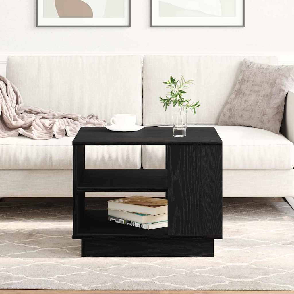 Coffee Table Black Oak 55 x 55 x 42 cm Engineered Wood