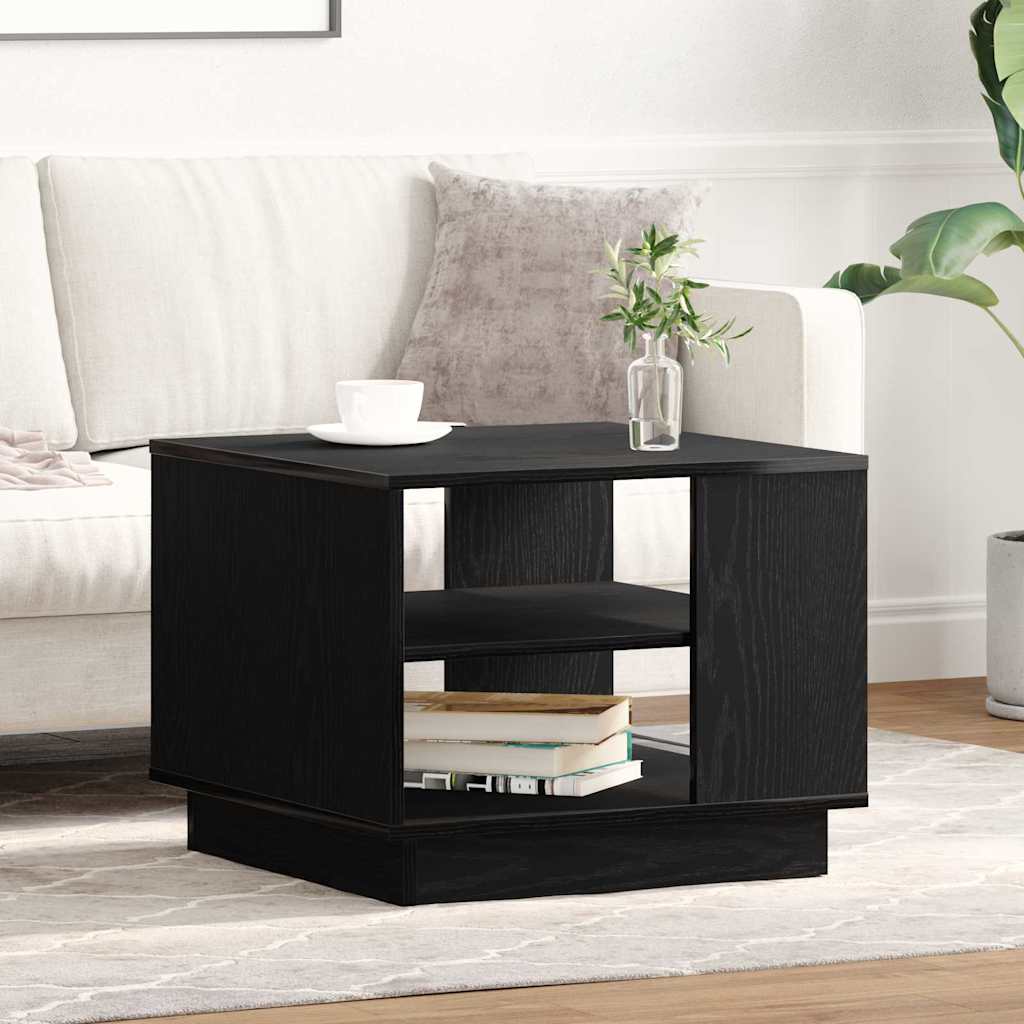 Coffee Table Black Oak 55 x 55 x 42 cm Engineered Wood