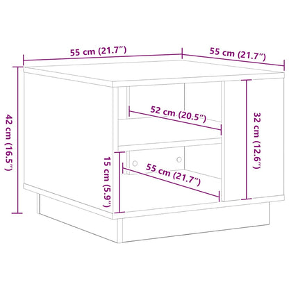 Coffee Table Black Oak 55 x 55 x 42 cm Engineered Wood