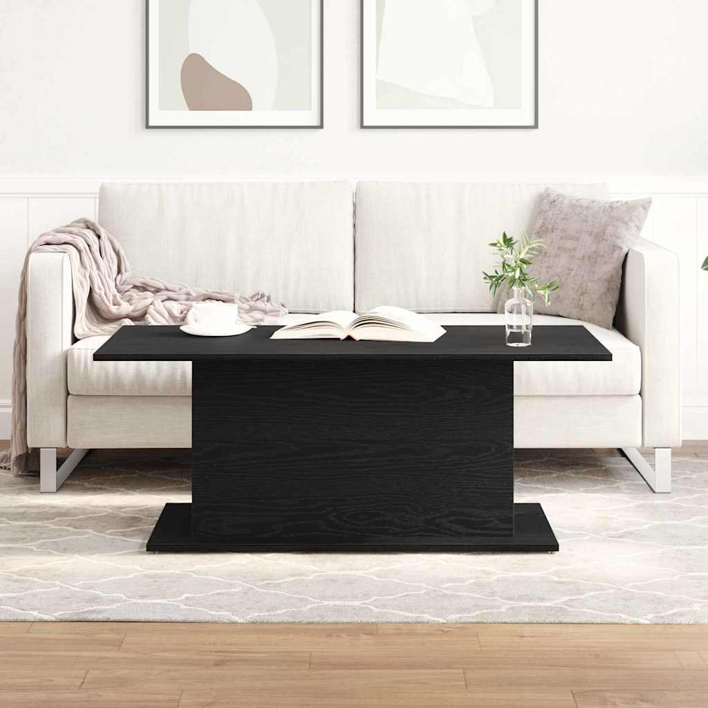 Coffee Table Black Oak 102 x 55.5 x 40 cm Engineered Wood