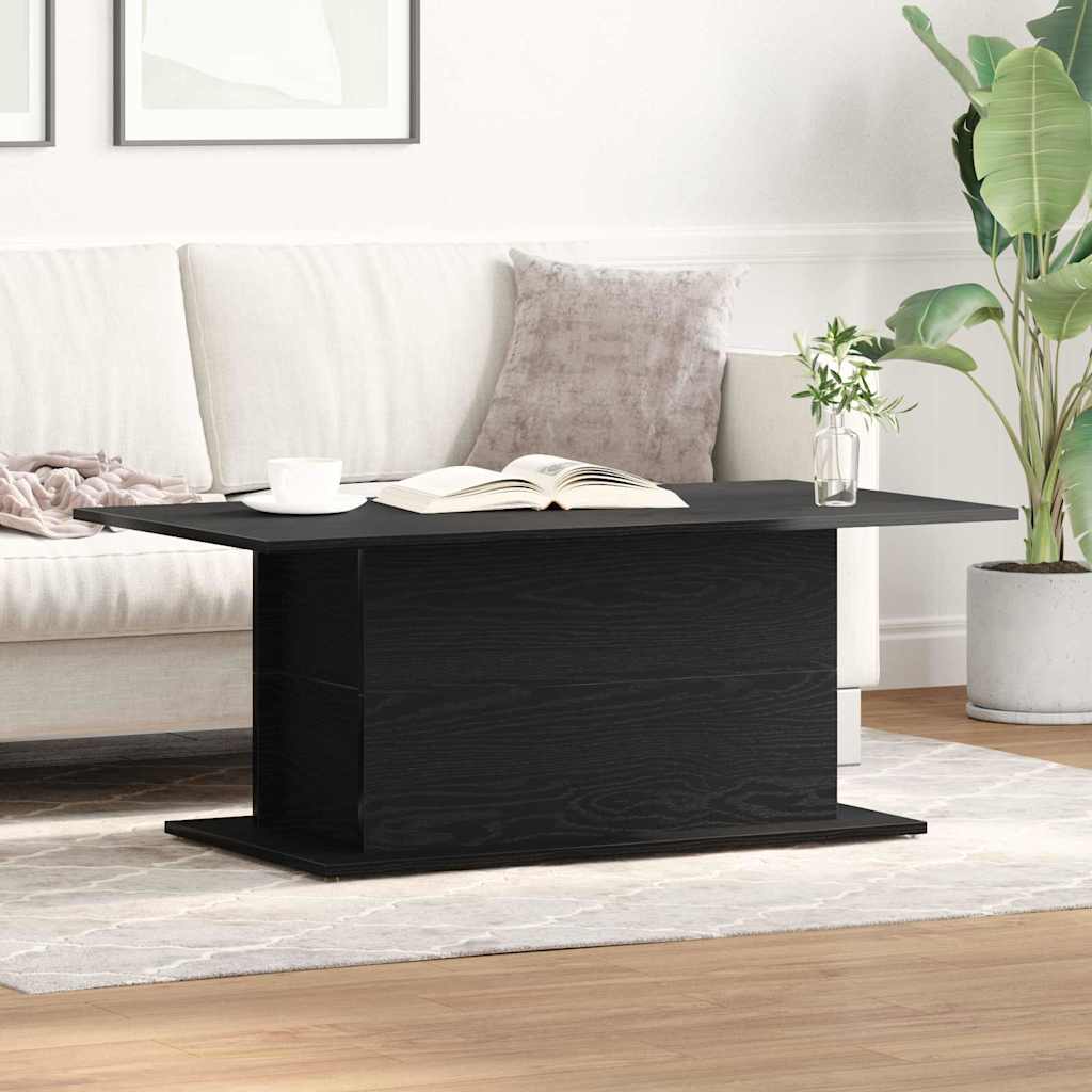 Coffee Table Black Oak 102 x 55.5 x 40 cm Engineered Wood