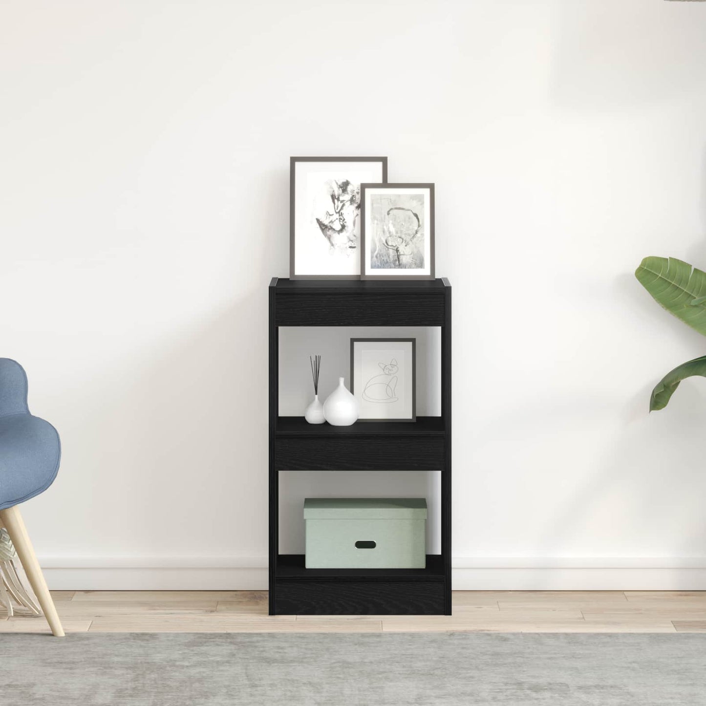Book Cabinet Black Oak 40 x 30 x 71.5 cm Engineered Wood