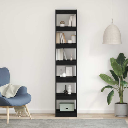 Book Cabinet Black Oak 40 x 30 x 198 cm Engineered Wood