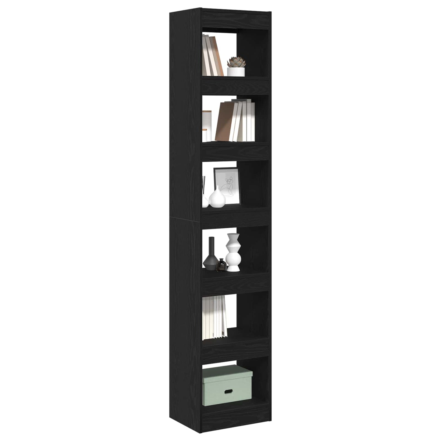 Book Cabinet Black Oak 40 x 30 x 198 cm Engineered Wood