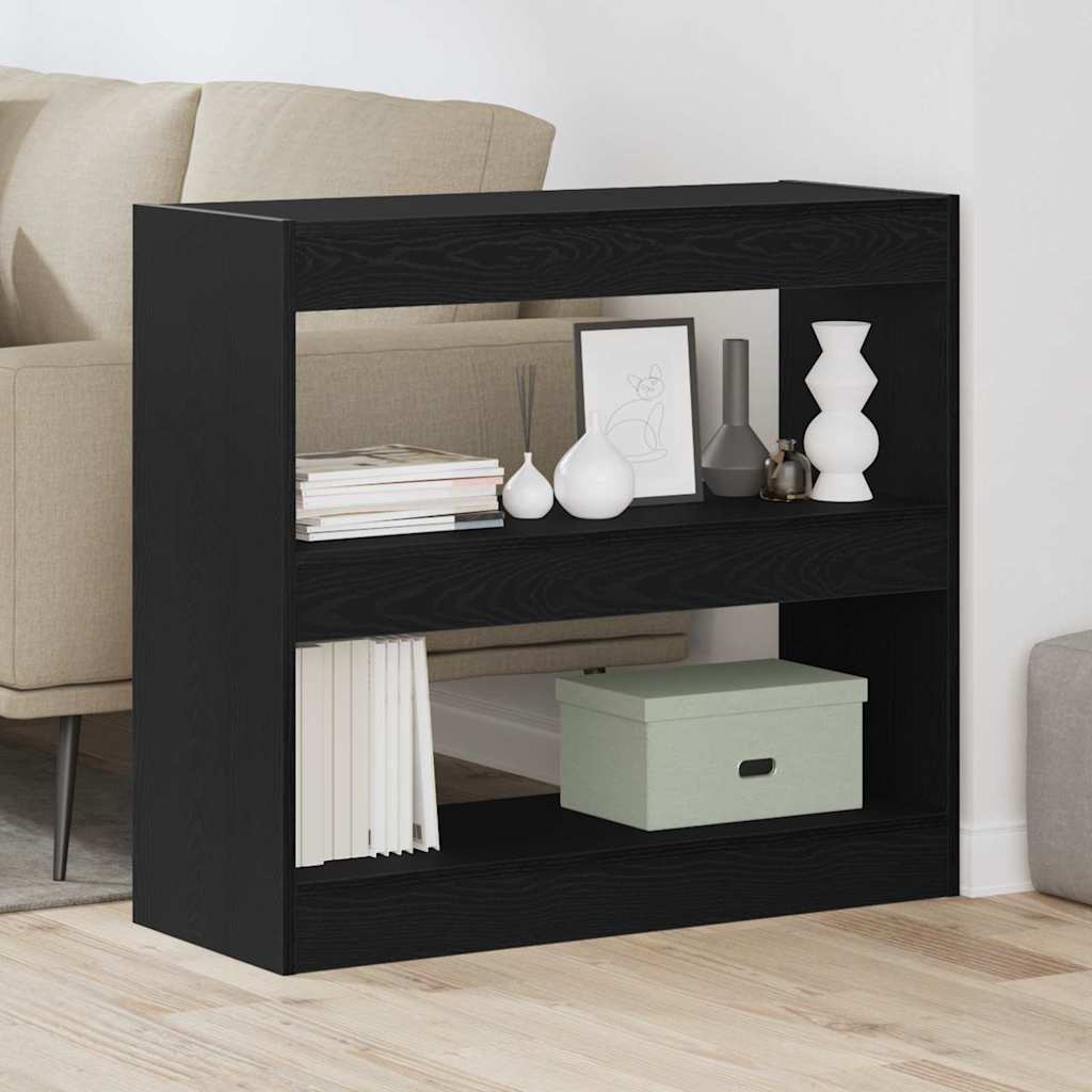 Book Cabinet 2 pcs Black Oak 80 x 30 x 72 cm Engineered Wood