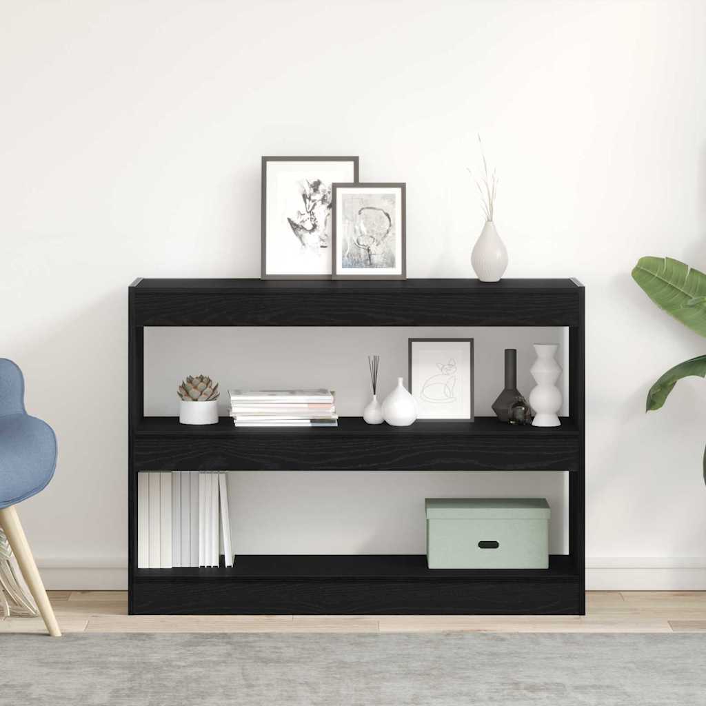 Bookcase Black Oak 100 x 30 x 72 cm Engineered Wood