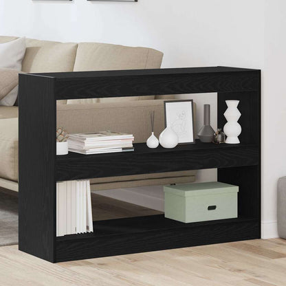 Bookcase 2-Tier 100 x 30 x 72 cm Engineered Wood Black Oak