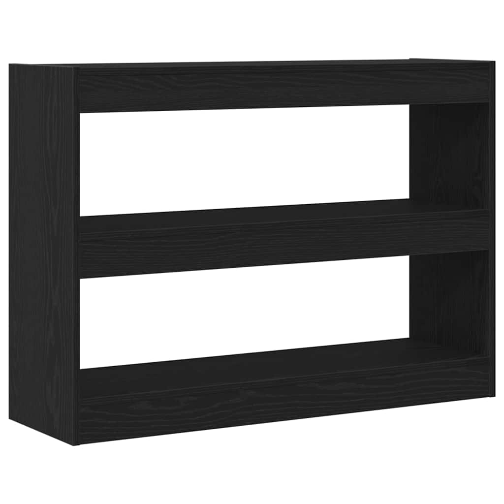 Bookcase 2-Tier 100 x 30 x 72 cm Engineered Wood Black Oak