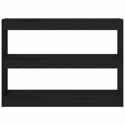 Bookcase 2-Tier 100 x 30 x 72 cm Engineered Wood Black Oak