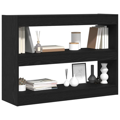Bookcase 2-Tier 100 x 30 x 72 cm Engineered Wood Black Oak