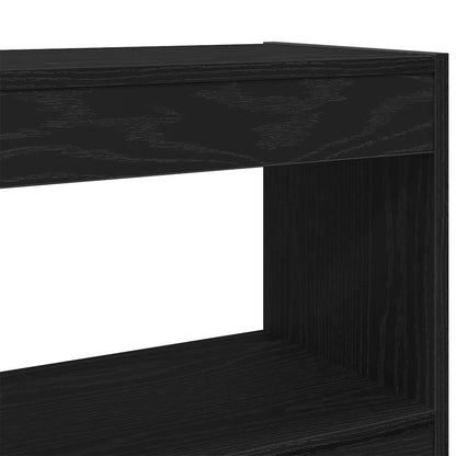 Book Cabinet 3-Tier 100 x 30 x 103 cm Engineered Wood Black Oak