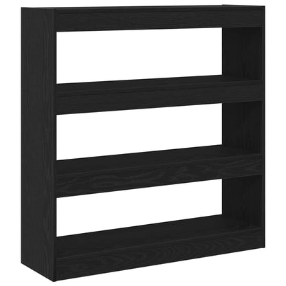 Book Cabinet 3-Tier 100 x 30 x 103 cm Engineered Wood Black Oak