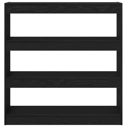 Book Cabinet Black Oak 100 x 30 x 103 cm Engineered Wood