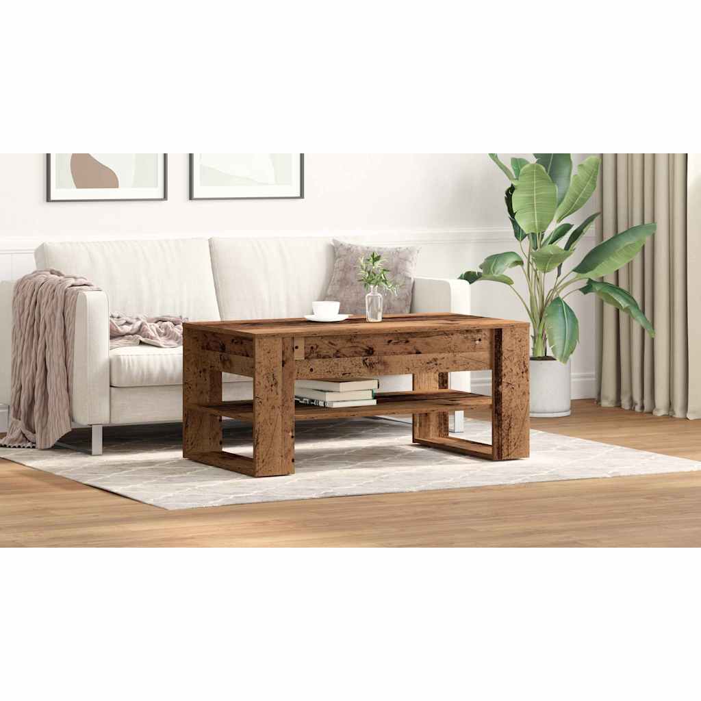 Coffee Table Old Wood 102 x 55 x 45 cm Engineered Wood