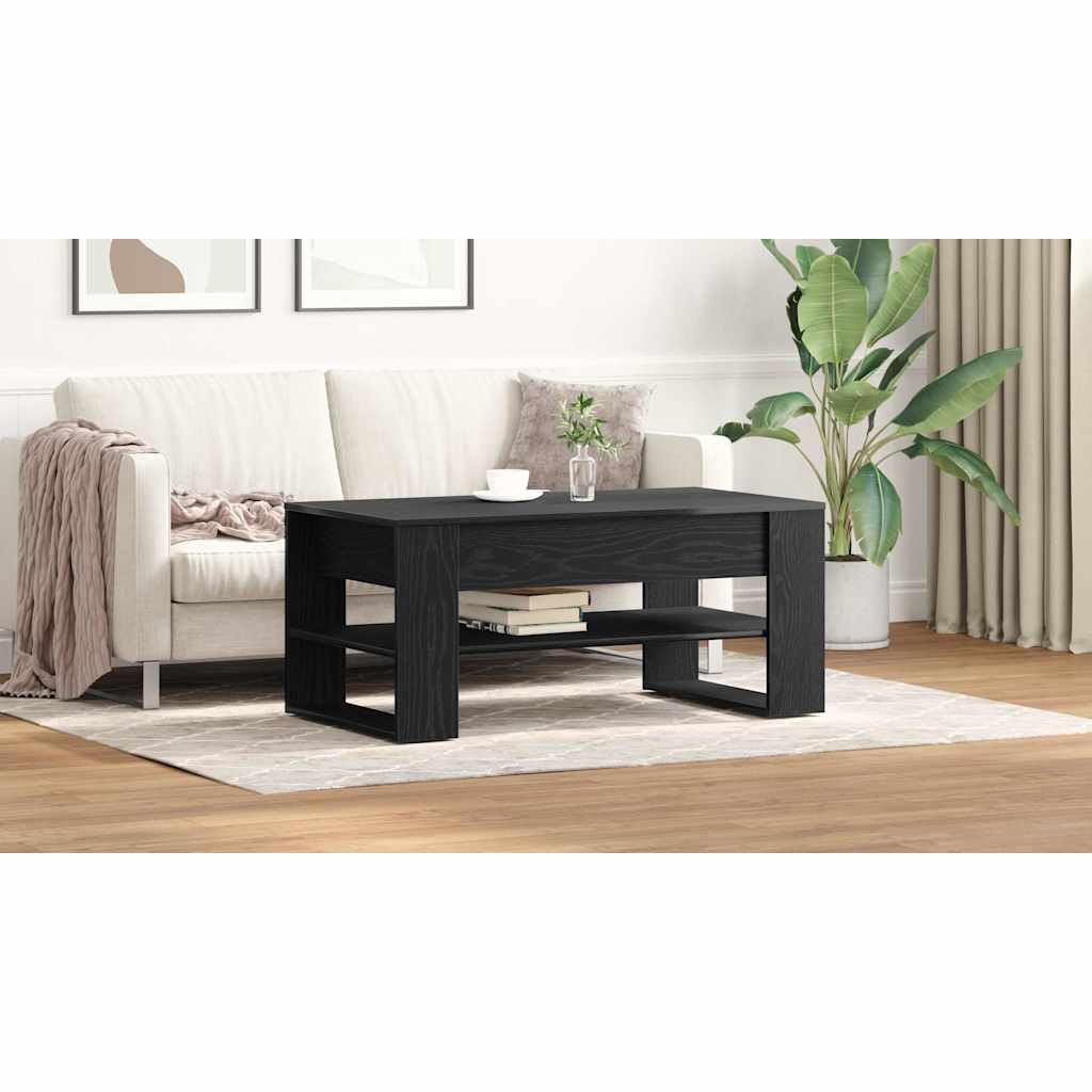 Coffee Table Black Oak 102 x 55 x 45 cm Engineered Wood