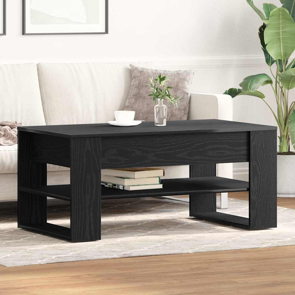 Coffee Table Black Oak 102 x 55 x 45 cm Engineered Wood