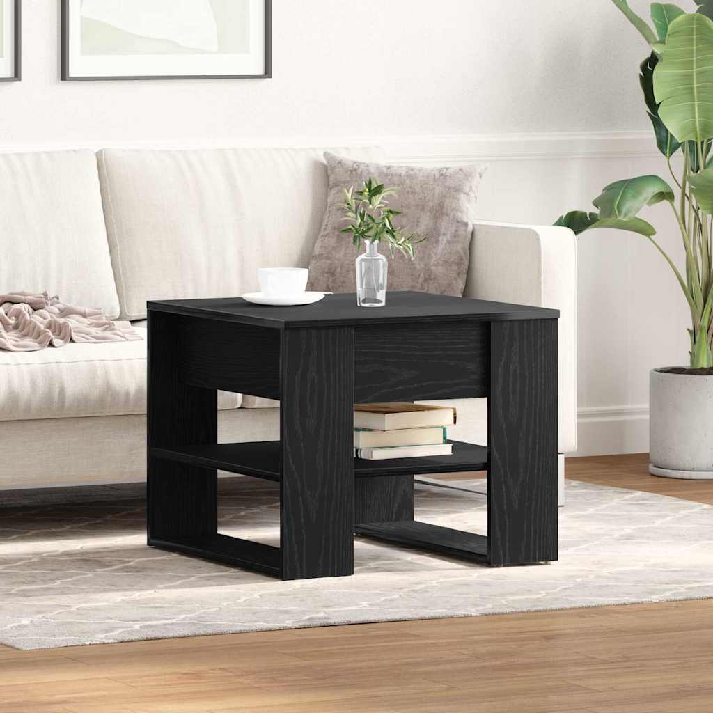 Coffee Table Black Oak 55.5 x 55 x 45 cm Engineered Wood