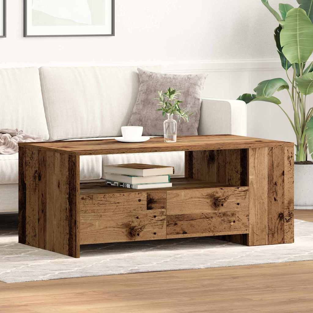 Coffee Table Old Wood 102 x 55 x 43.5 cm Engineered Wood